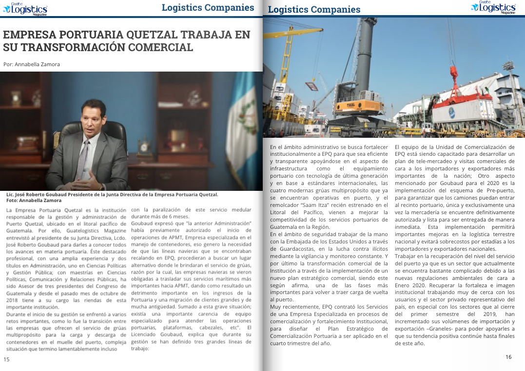 Entrevista Exclusiva para la revista digital Guate Logistics Magazine